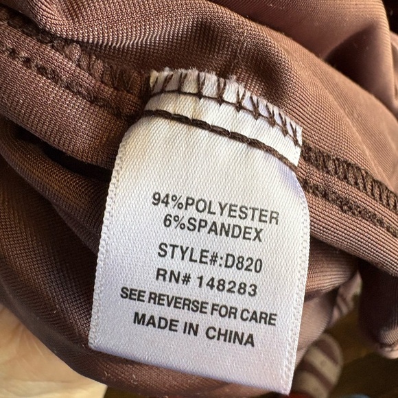 Hers & Mine Chic Long Sleeve velvet button down Dress in chocolate Brown Sz M - Picture 8 of 8